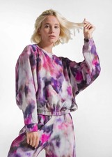 Felpa Deha cropped donna maglia manica lunga floreale tempo libero sport casual