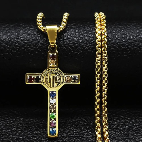 Collier croix saint benoît - croix,