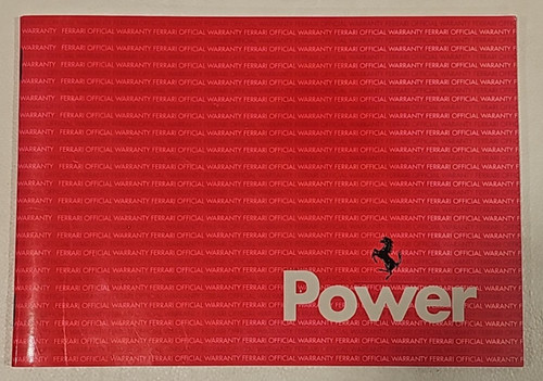 Ferrari warranty card owners - warranty,