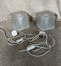 Coppia di lampade/luci vintage anni 90 retrò/novità IKEA vetro smerigliato cubetto di ghiaccio IVIKEN