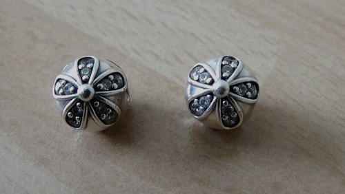Pandora clip fiore argento - x, 2