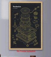 Poster Technics SL-1200MK2 - Esploso Tecnico su Soft Canvas 50x75cm o 40x60cm