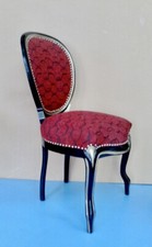 Antico Sedia Nuovo Imbottito Bezgogen, Legno IN Nero/Oro Barocco Artdeko