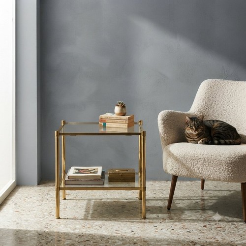 Tavolino vintage ottone doppio - ottone,