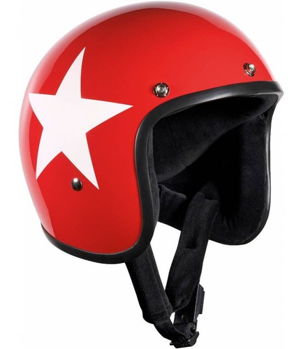 Casco moto jet star - moto, rosso