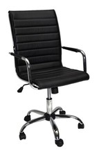 Sedia ufficio operativa girevole, ecopelle mod. Asti Nera - Difettata