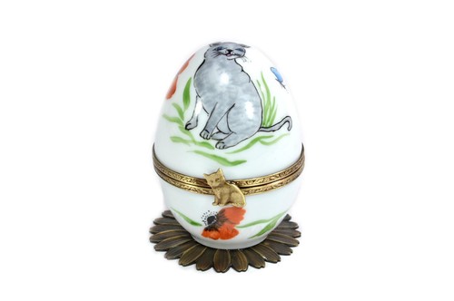 Limoges porcelain musical egg - porcelain,