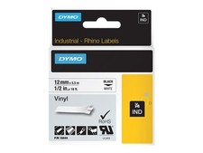 ORIGINAL DYMO Nastro Nero su bianco S0718600 18444 Nastro in vinile, Rhino, IND,