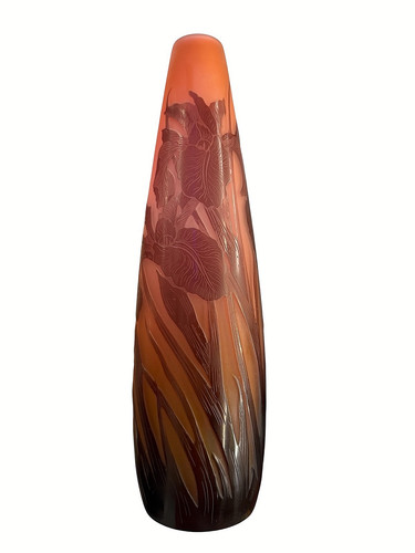 Vaso iris vetro cammeo - vaso, galle