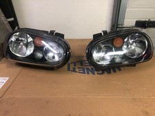 SET 2 FARI FANALE ANTERIORE DX SX PER VOLKSWAGEN GOLF 4 IV 1997 2003 Fondo Nero