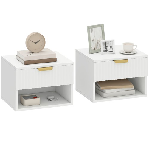 Homcom set comodini sospesi - set, 2