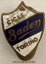 CICLI BADEN TORINO DISTINTIVO PUBBLICITARIO FABBRICA BICI