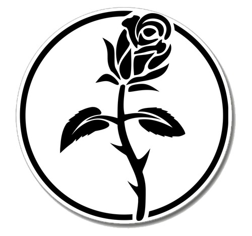 Schwarze rose punk button pin - schwarze,