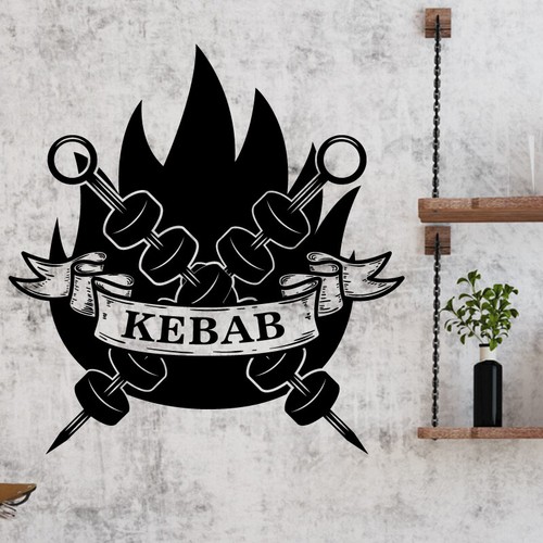 Adesivo parete kebab - da,