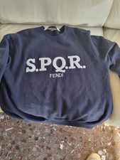 Felpa SPQR Fendi Originale Blu XL
