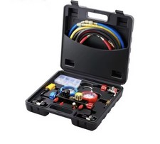 Set Manometri 4 Vie AC con Tubi 5FT per R134A R22 R12 R410A Ricarica Clima Auto