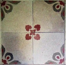 4 mattonelle 20x20 in cemento in buone condizioni decorate arte nuova lotto 181