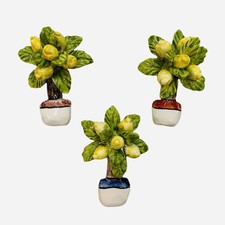 Magnete Calamita piantina Albero Limoni a rilievo 3D in ceramica di Caltagirone 