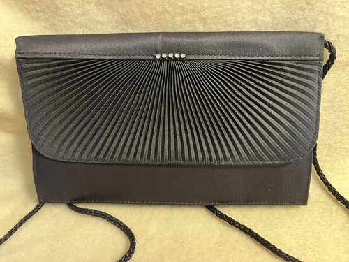 Borsa mano vintage raso nero - a,