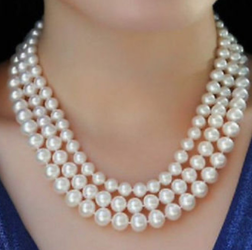 Collana perle bianche - collana, tripli