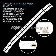 KIT 2 BARRE STRIP LED TV AKAI JS-D-JP3220-061EC 32LED38P AKTV3222