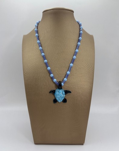 Collana perline blu azzurre - blu,