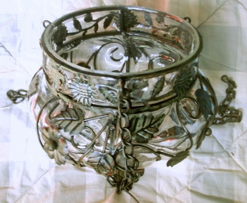 Vaso vetro soffiato ingabbiato - vetro,