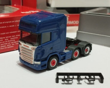 Scania R blu cerchi rosso usato come nuovo Herpa scala 1/87
