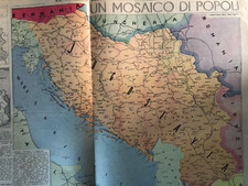 La Tribuna Illustrata 16 1941 Rara e Importante Mappa Cartina Carta Jugoslavia