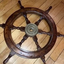 24" Ruota Del Timone Nautica In Legno Per Barche Da Spiaggia Dei Capitani