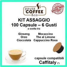 KIT ASSAGGIO 100 capsule CAFFITALY: Caffè al Ginseng, Amaretto, Pistacchio, etc