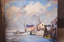 Marina With Boats - Oil