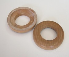 10pz ANELLO ARREDO VERO LEGNO FAGGIO DIAMETRO 85X18H FORO 46 MM ROSONE ROSETTA