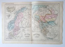 carte de l'atlas Grosselin Delamarche Suède Norvège Danemark Turquie Grece