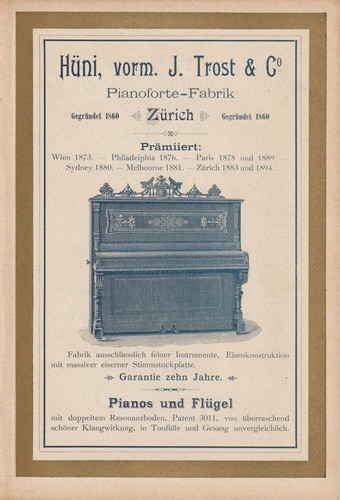 Hüni pianofortefabrik - hüni,