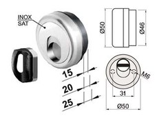 DEFENDER MAGNETICO MAG MONOLITO ANTIACIDO MR503 CROMO SATINATO  ø mm.50x20h. ...