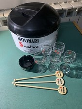 Molinari sambuca kit 10 Pezzi secchio ghiaccio 5 bicchierini shot posacenere