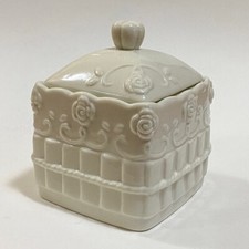 Wald Contenitore Decorativo Floreale Rustico Cottage Design Country Chic Bianco