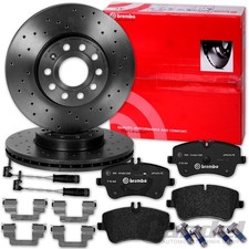 BREMBO Forati Dischi Freno + Pastiglie Freno Anteriori per Mercedes W203 W209