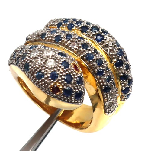 Anello serpente rubino - , zircone