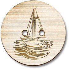 Bottoni in legno 'Barca a vela