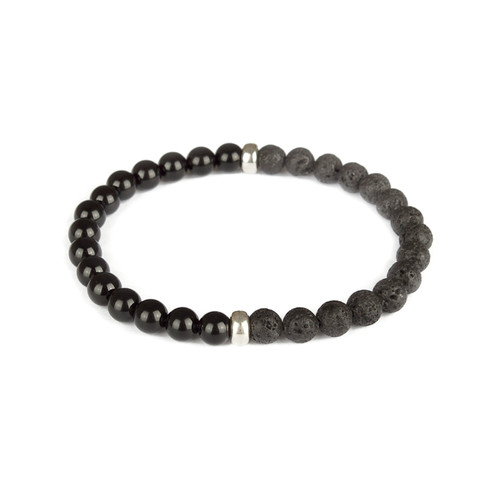 Bracciale nero pietre naturali - nero,