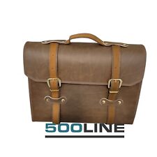 Valigia borsa posteriore in vintage tipo cuoio Marrone Fiat 500 600 126 d'epoca