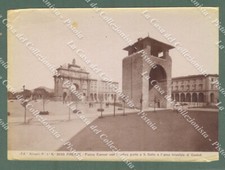 FIRENZE. Piazza Cavour e la porta S.Gallo. Foto originale Alinari all'albumina