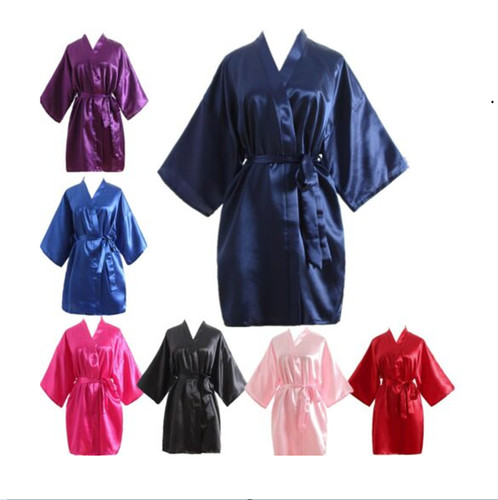 Silk satin kimono - robe, wedding