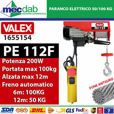 Paranco Montacarichi Elettrico 50/100 Kg 6/12MT 200W Con Fune Antigiro VALEX