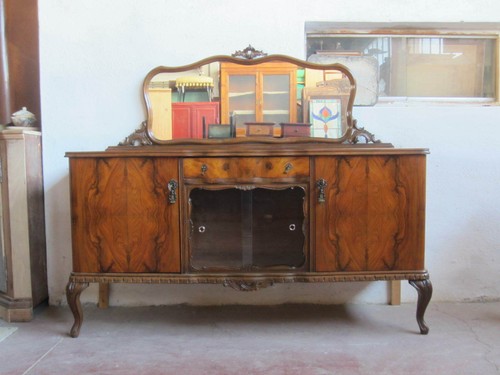 Credenza con specchio intaglio - credenza,