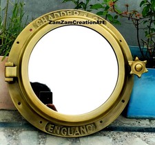 Marrone Ottone Oblò Specchio