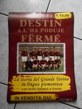 locandina edicola-la storia del GRANDE TORINO in lingua piemontese- cm.33x47