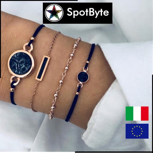 Set bracciali donna neri - set,